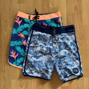 2 Boys Size 26 Waist Boardshorts